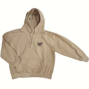 SCW Skull Sweatshirt Hoodie Size XL Gold with Black Graphics Warm Loungewear